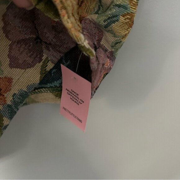 PrettyLittleThing Floral Tapestry Mini Dress Cottagecore Romantic Size 10 - Picture 11 of 16